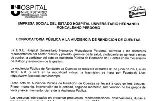 Convocatoria Audiencia Pública de Rendición de Cuentas