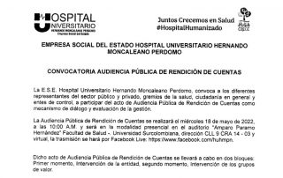 Convocatoria Audiencia Publica de Rendición de Cuentas
